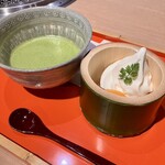 日本焼肉はせ川 - 〈ソフトクリームとわらび餅〉〈お抹茶〉