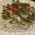 泡屋 かはづ - ぶりのカルパッチョ大葉ソース