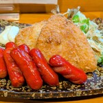 はな花 - アジフライ　赤ウィンナー揚げ物