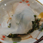 寿司栄 - 浜名湖産のカワハギを肝で