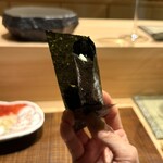 京橋 鮨 好日 - 穴子ときゅうりのシャリ無し手巻き