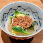 鮨 こしかわ - シマアジ、おかき揚