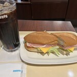 ドトールコーヒーショップ 十条銀座店 - アイスコーヒーとミラノサンド