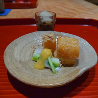 お料理 佐藤 - タイラギの揚げ物に、振り海鼠のおろし和え