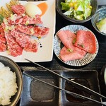焼肉処いっとう - 国産牛ハラミランチ➕ハーフ牛タンランチ