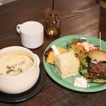 蔵cafe 一合 - 【2026.02】1,2月限定・かすぽたランチ(パン1種類をミニバーガーに変更・税込2,500円)