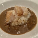 クネル - ホタテのソテーとリゾット、セップ茸ソース