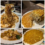梅蘭 - 麻婆炒麺(麻婆豆腐がけ焼きそば)、梅蘭焼きそば(小)879円、五目おこげ1,780円✨️焼きそば界のタルトタタンはさすがの名物、麺と餡のバランスが良く美味しいです♪おこげは濃いめのお味！