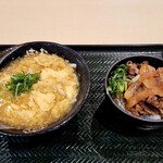 はなまるうどん ニトリモール東大阪店 - 生姜玉子あんかけ小&ミニ牛肉丼