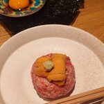 焼肉神威 - 神威ユッケ 雲丹