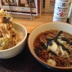 定食屋ジンベイ - そばと天丼のセット