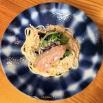東京バルGardenTerrace - 「サーモンのレモンクリームスパゲッティーニ 〜レモンオイルで〜」1,620円税込み♫