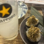 四十八漁場 エキニア横浜店 - あて巻き(カニ)と梨チューハイ