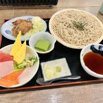 磯丸水産 - そばセット 海鮮４色丼 1209円