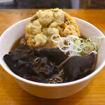 二葉 - かけそば@税込380円＋アサリかき揚げ@税込220円＋木クラゲ@税込120円