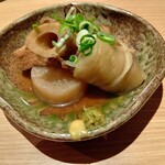 炭火と串焼きと肴 原価酒場 イロ鶏ドリ - おでん５種おすすめ盛り合わせ