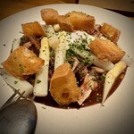 ビストロ ラ テラコッタ - 仏産ホワイトアスパラと色々キノコのウフ アン ムーレット