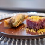 館山美食倶楽部 - 2026.2 ホタルイカと初物筍と芹の春巻き｜カラスミ大根餅