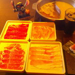 ゆず庵 - 食べ放題 贅沢コース ＆ シャカシャカフライドポテト（バター醤油味） ＆ アイスコーヒー氷抜き