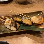 越後屋 彦左衛門 - さば文化串、あわび串、ほたて串　
