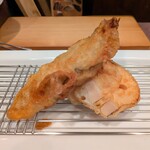 旬彩 天ぷら 心来(しんら） - 牡蠣、蓮根。