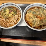 駅そば大宮 - さいたま天そば、春菊天うどん