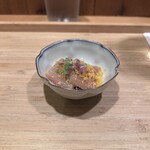 根津 焼鳥 照隅 - ささみの昆布締め