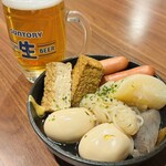 炭火と酒と酉 七福八〇 - おでん盛り合わせ（お通し）