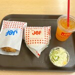 Jef - ぬーやるバーガーセット、骨なしチキン