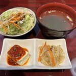 開花苑 茅場町店 - セット（サラダ・スープ・ナムル・豆腐）