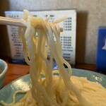 つけそば屋 麺楽 - しっかりと水で締められてた瑞々しい自家製中細ウェーブ麺