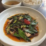 四川 郷土菜 シャンバァロウ - 葉玉ねぎのホイコーロウ