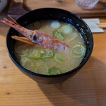 あたご - この海老の味噌汁が絶品！海老の旨味がダイレクトに味わえます！