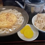 牧のうどん - 料理写真:かき揚げうどん＋かしわ飯