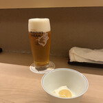 割烹 白鷹 - 最初は生ビール