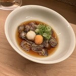 割烹 白鷹 - 海鼠酢。橙のポン酢が口に合う