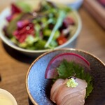 HAKONE NICA - お作りはワサビ醤油で。温泉卵は燻製醤油が美味い。