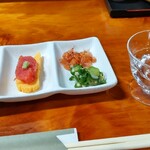 一穂 - 先付けと日本酒