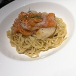 ISO - サーモン&生ホタテ&フレッシュトマトのパスタ　¥2800