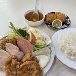 辰巳軒 - Aセットとハムカツ