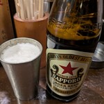 粉ひで - まずは赤星で。