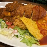 心斎橋 ミツヤ - サラダ、オムライス、スパゲッティ、トンカツの4階建て構造！！꒰՞ °ᗝ°՞꒱.ᐟ.ᐟ✨