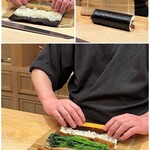 鮨 陸 - 太巻き（穴子、たまご、干瓢、牛蒡、三つ葉）