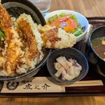 超天丼 虎之介 - ・超天丼(並) 1100円 + お得なセット 300円