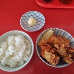 中華そば　まるせい - からあげ(3ヶ)＋ライス小