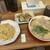 笑麺一慶 - 料理写真:ラーメン、焼きめし、餃子（5個）1350円→700円