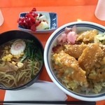 レストランシティ - 料理写真:信州諏訪みそ天丼とミニラーメンのセット1,100円