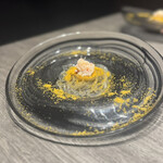 焼肉 うし幸 - イタリア産カラスミチャプチェ〜蟹ほぐし身添え