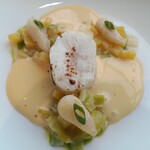 フィリップ・ミル 東京 - 青森県産平目のグリエ　カルダモンのサバイヨン　壱岐産 あこやがい　インカの目覚めとポワローのリゾット仕立て