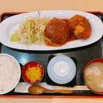 ゑびす屋 - 大きなコロッケ 御膳(2ヶ盛定食)①